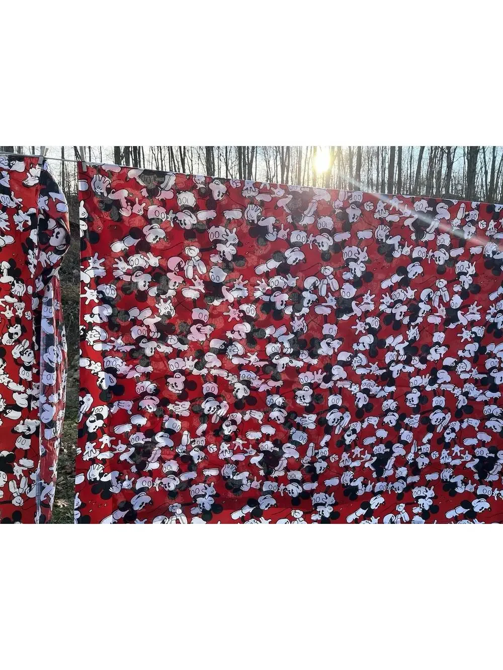 Vintage Disney Mickey Mouse Red Sheets Set (no pillow cover) Twin 84x56 USA